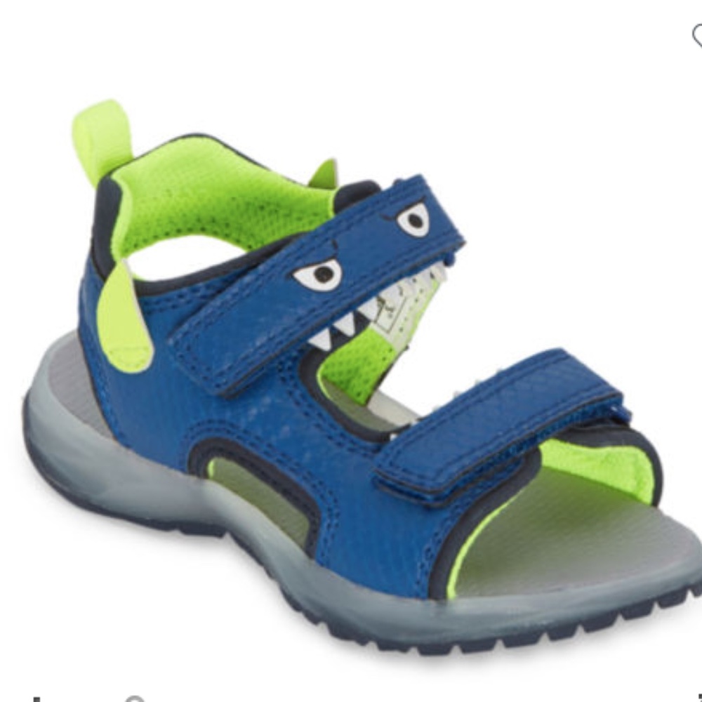 Carter's Toddler Boys Sandal Slip on  Shoes Size 7 8 light up monster blue *